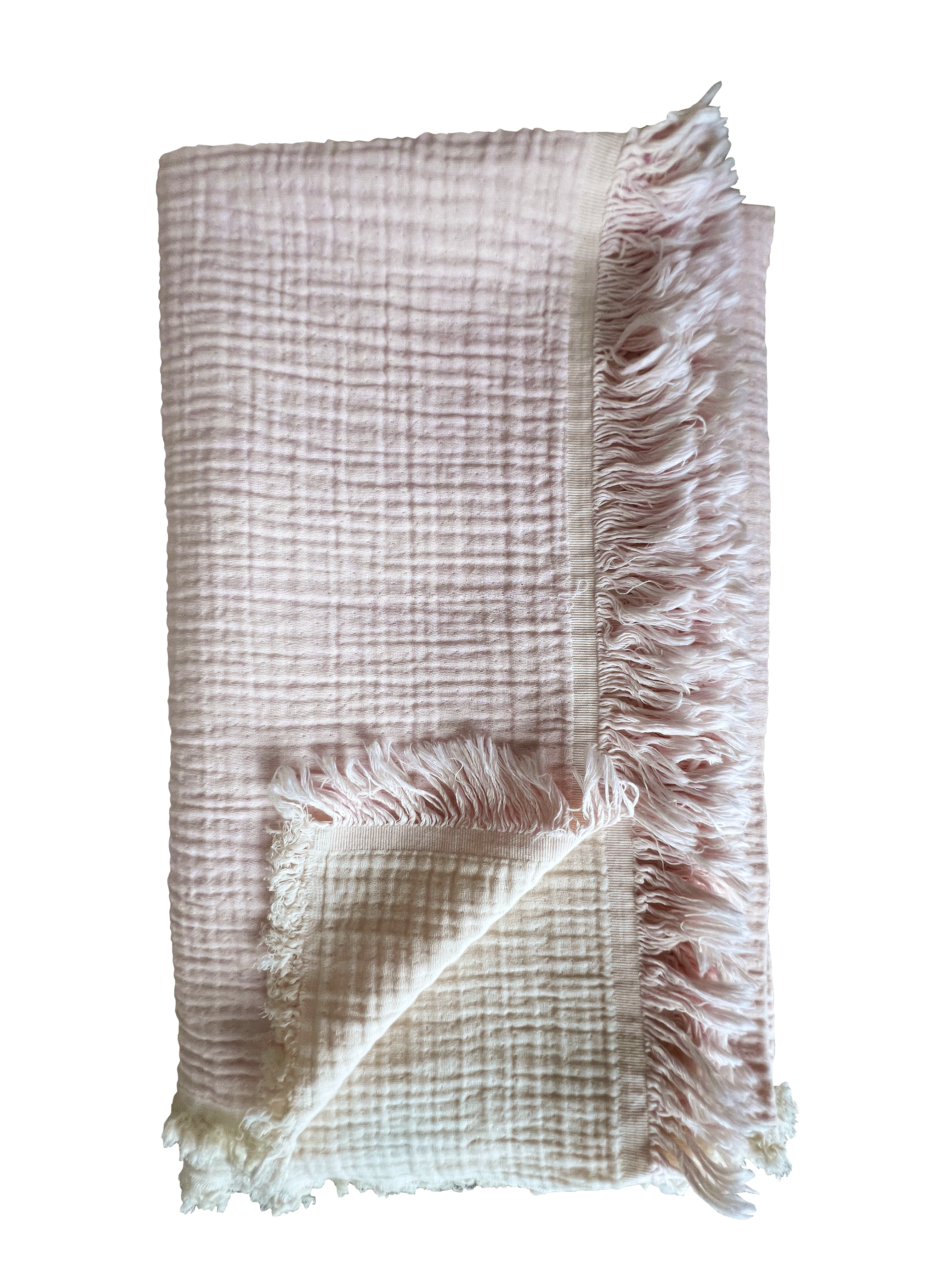 ANDREA BLUSH Cotton Muslin Throw
