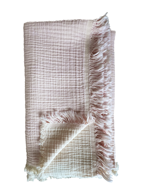 ANDREA BLUSH Cotton Muslin Throw