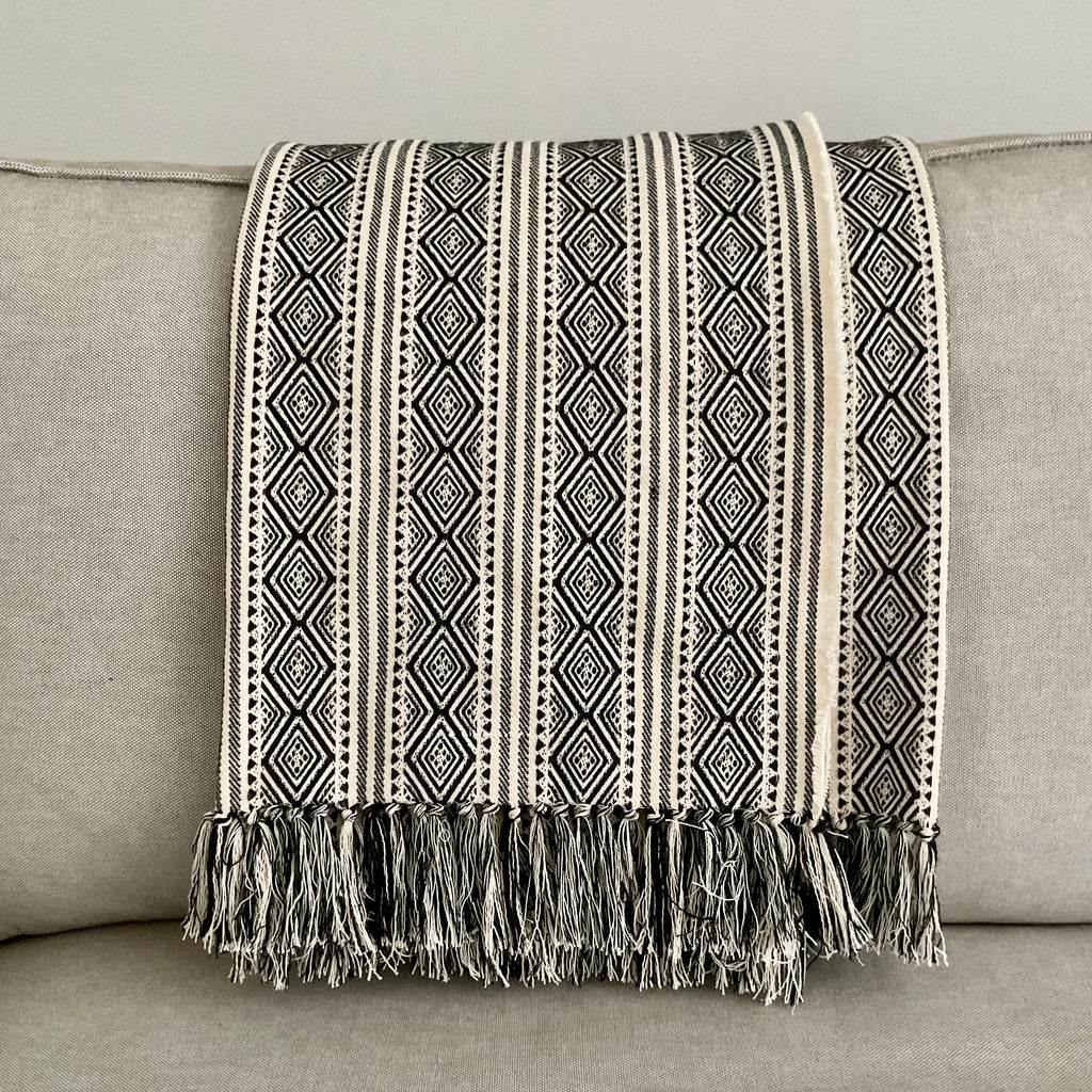 ARI fringed cotton throw