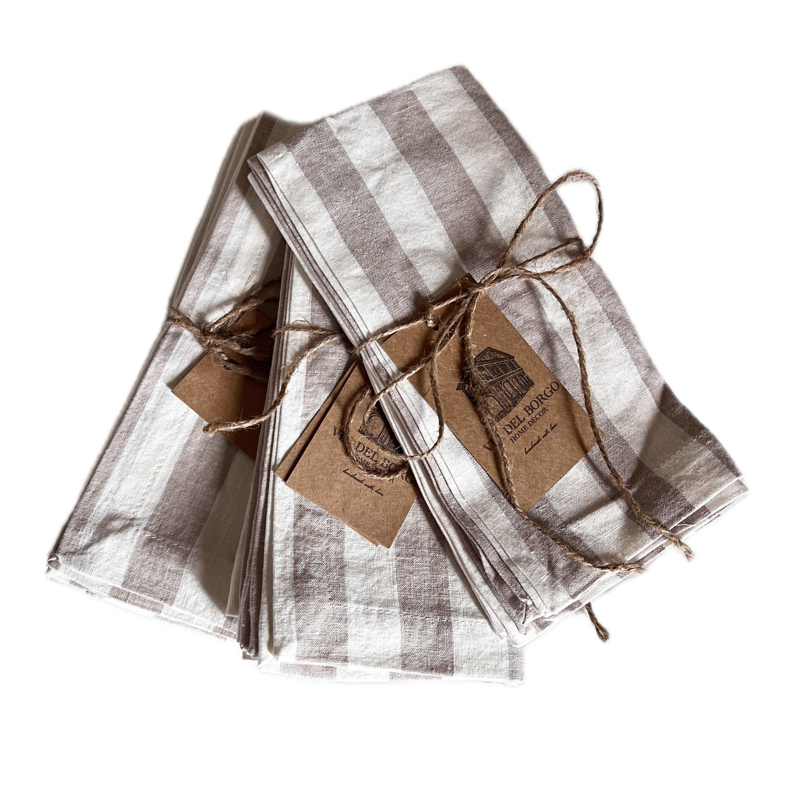 MONICA set of 2 striped linen napkins